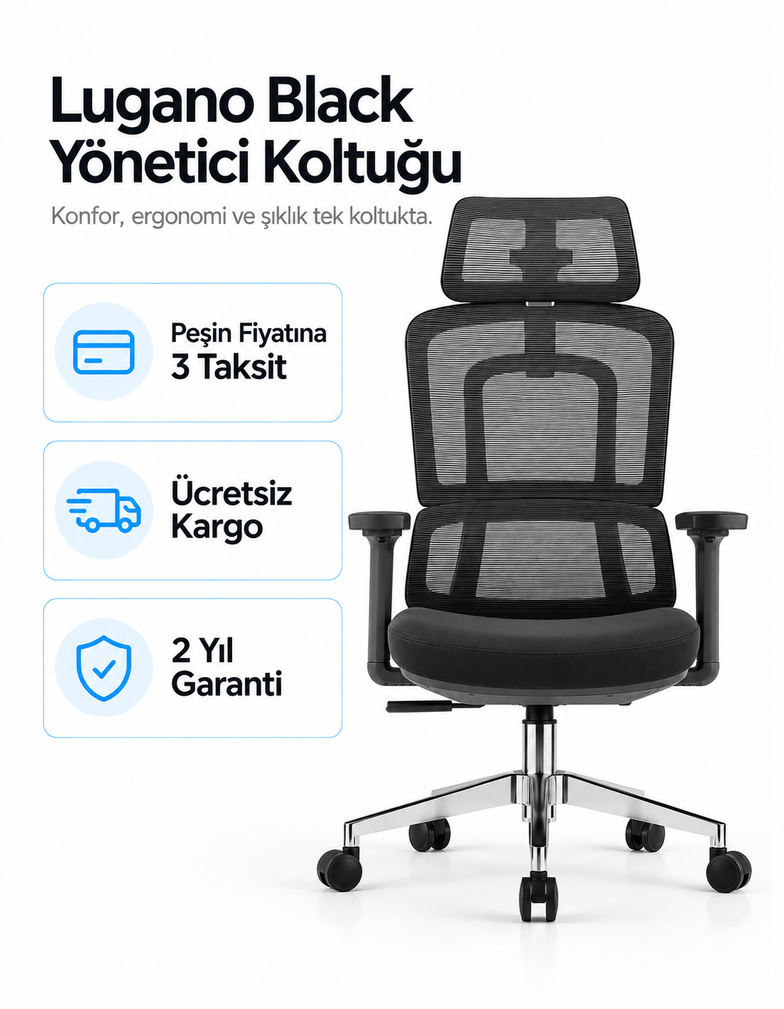 img_3111 Lugano Black Yönetici Koltuğu - Görsel 1