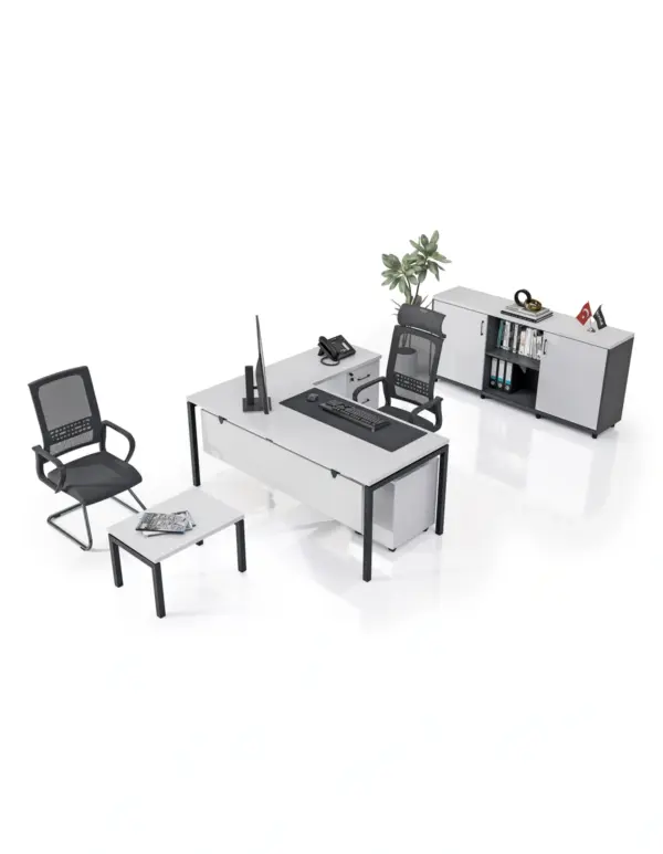 Ferro Beyaz masa, dolap, çekmeceli etajer ve sehpa